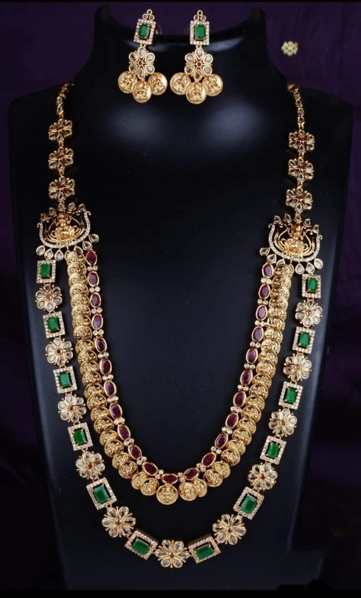 Royal Lakshmi Coin Layered Temple Necklace Set