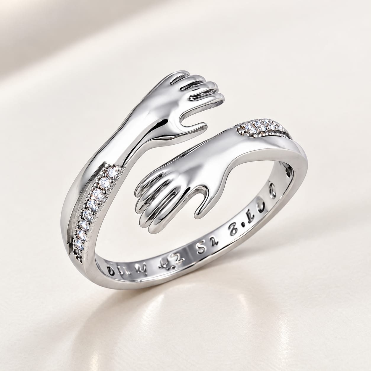 Forever Hug 925 Silver Adjustable Ring